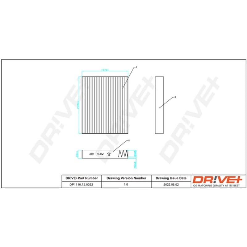 DRVE filtras, salono oras DP1110.12.0392