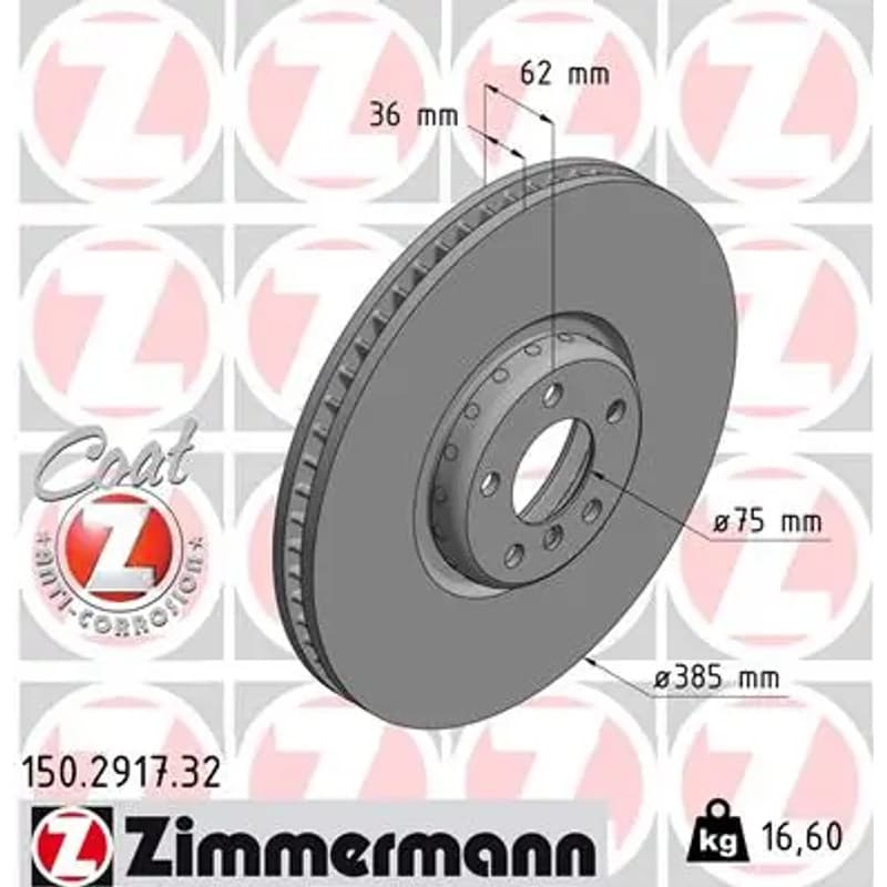 ZIMMERMANN stabdžių diskas 150.2917.32