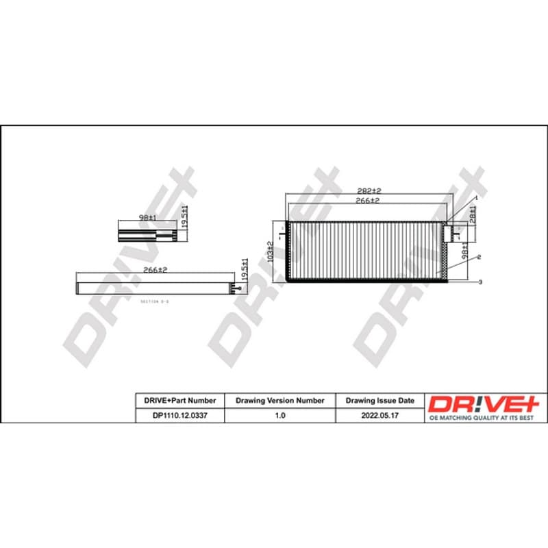 DRVE filtras, salono oras DP1110.12.0337