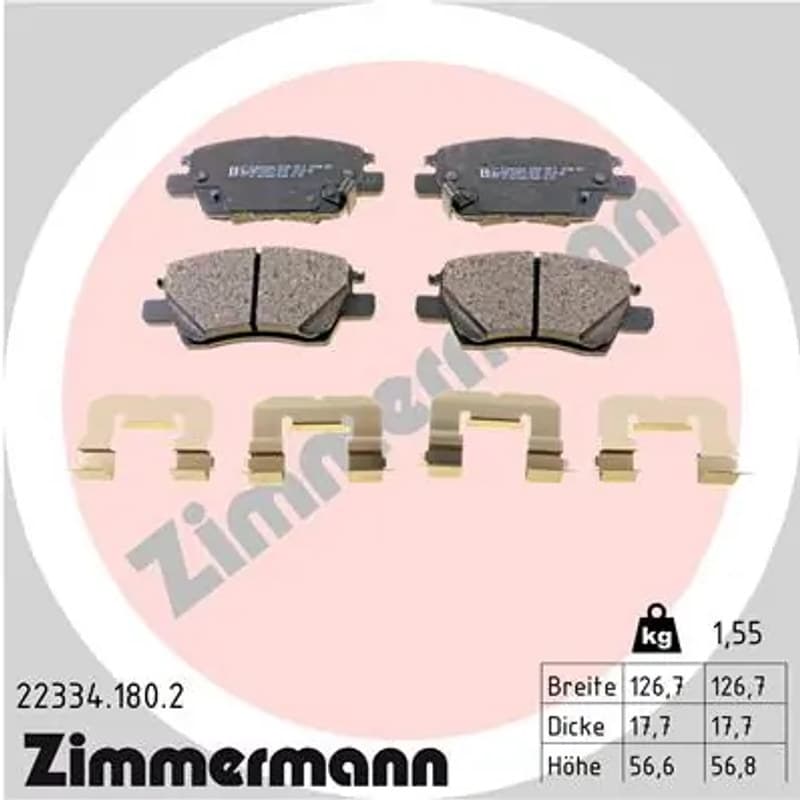 ZIMMERMANN stabdžių trinkelių rinkinys, diskinis stabdys 22334.180.2