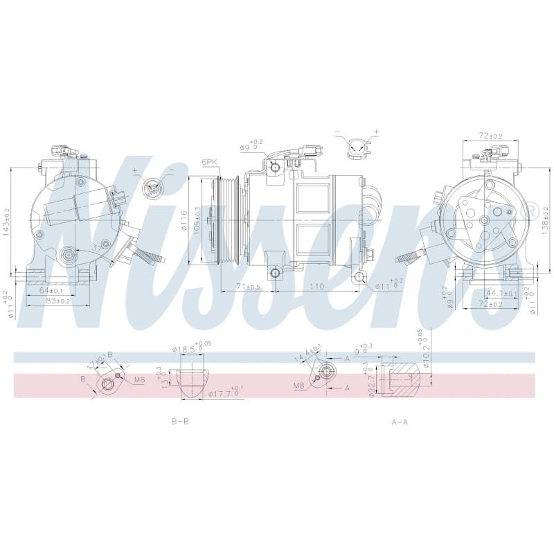 NISSENS kompresorius, oro kondicionierius 890249