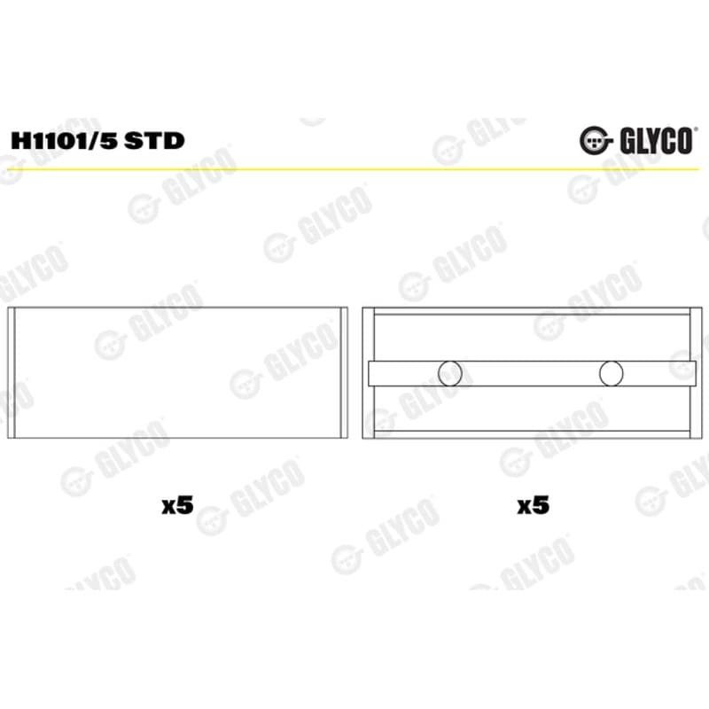 GLYCO H1101/5 STD pagrindiniai guoliai, alkūninis velenas