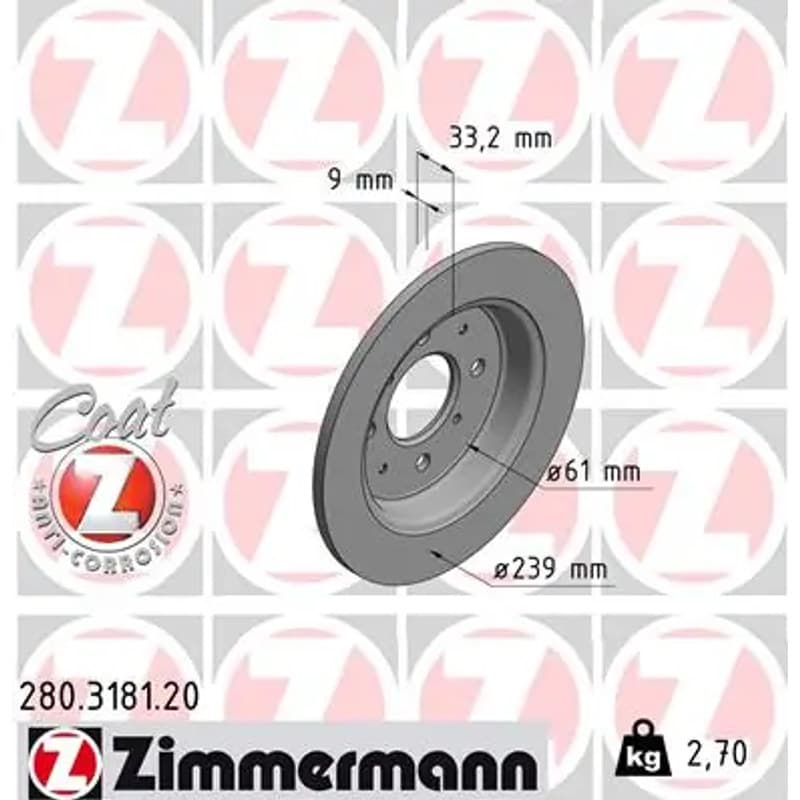 ZIMMERMANN stabdžių diskas 280.3181.20