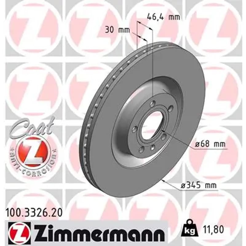 ZIMMERMANN stabdžių diskas 100.3326.20