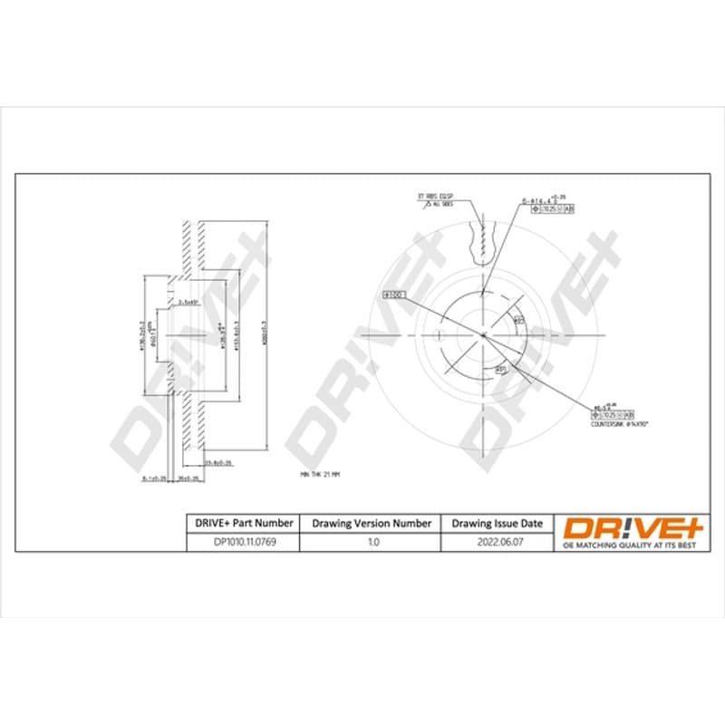 DRVE DP1010.11.0769 stabdžių diskas