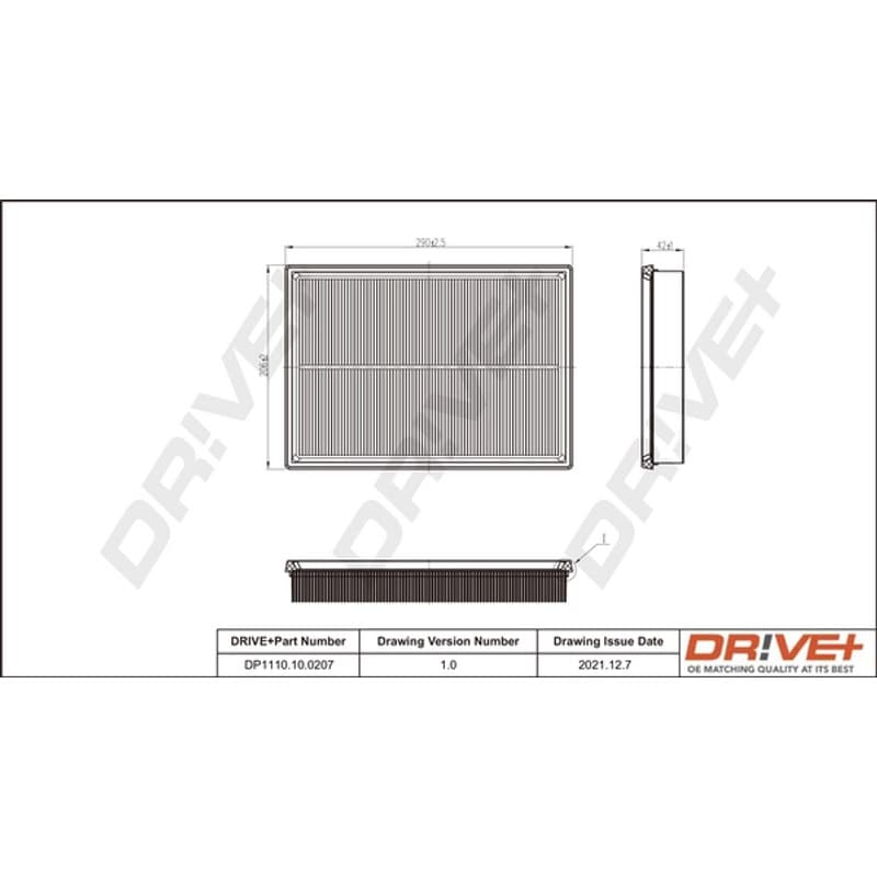 DRVE DP1110.10.0207 oro filtras