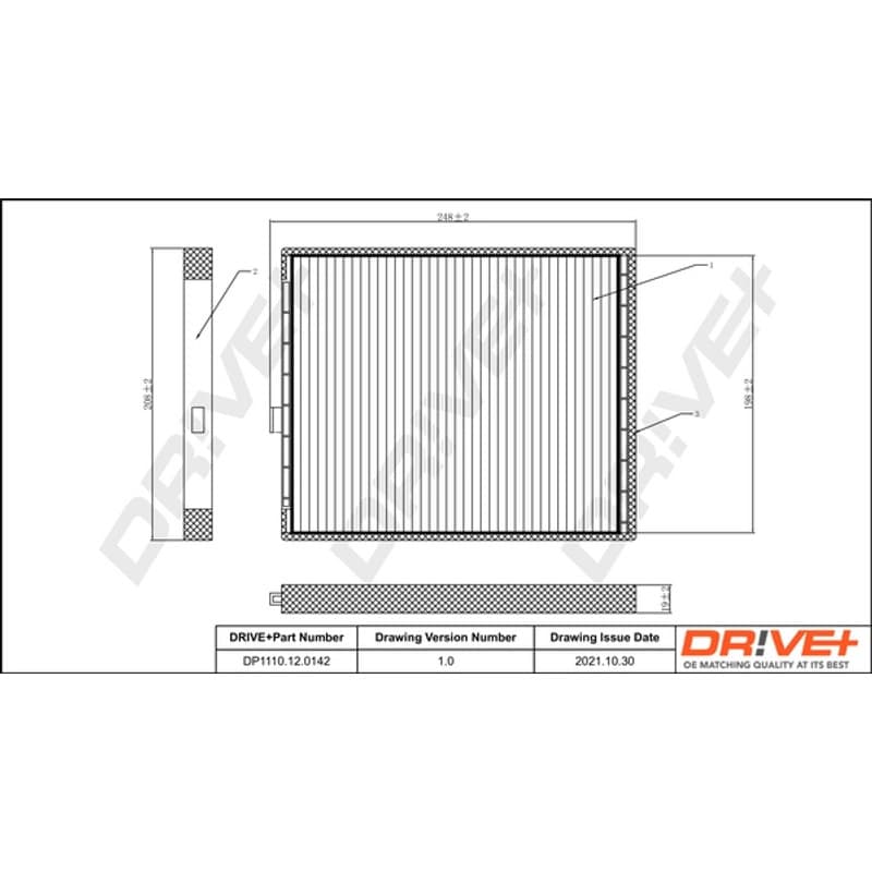 DRVE filtras, salono oras DP1110.12.0142