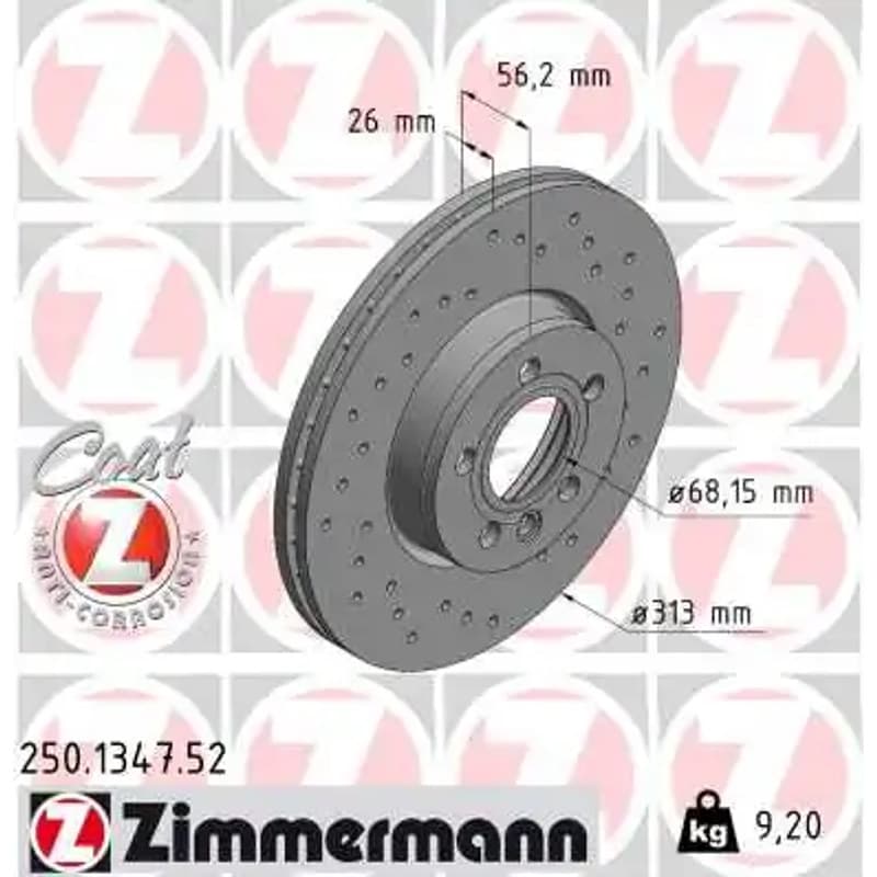 ZIMMERMANN stabdžių diskas 250.1347.52