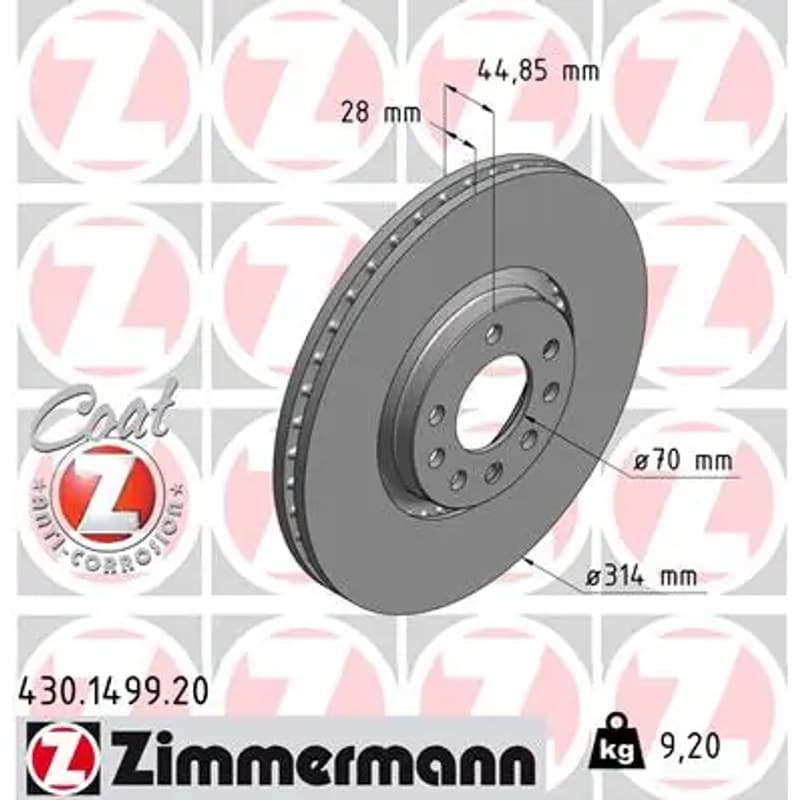 ZIMMERMANN stabdžių diskas 430.1499.20