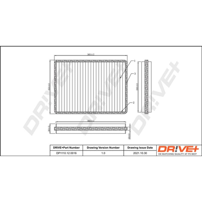 DRVE filtras, salono oras DP1110.12.0016