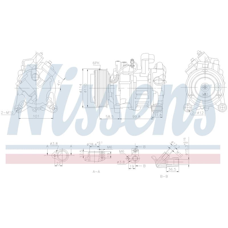 NISSENS kompresorius, oro kondicionierius 890746