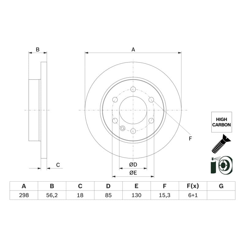 BOSCH 0 986 479 H07 stabdžių diskas