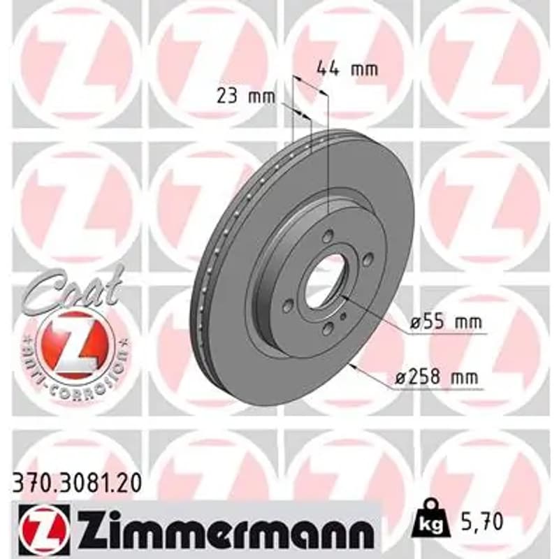 ZIMMERMANN stabdžių diskas 370.3081.20