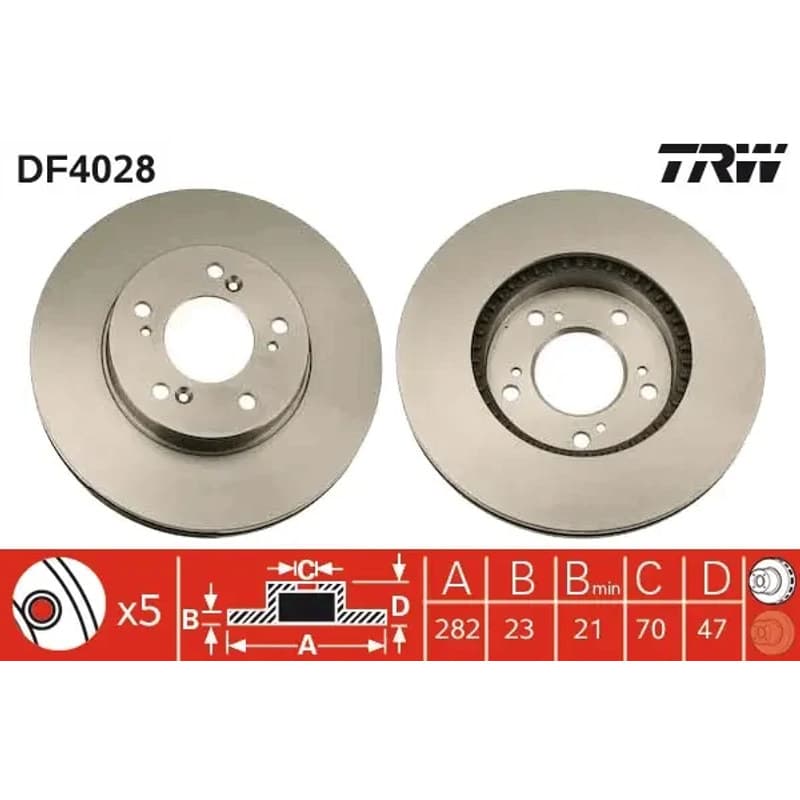 TRW stabdžių diskas DF4028