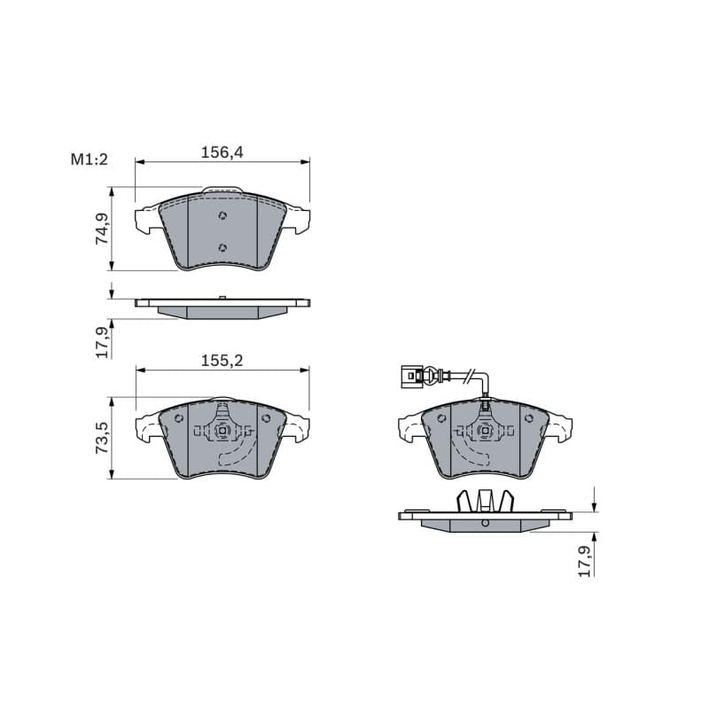 BOSCH 0 986 494 107 stabdžių trinkelių rinkinys, diskinis stabdys