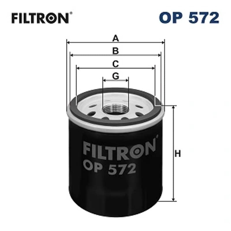 FILTRON OP 572 alyvos filtras – 69 × 72 mm, 3/4-16 UNF