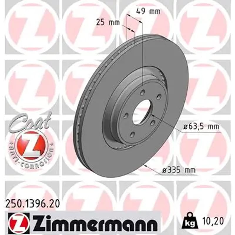 ZIMMERMANN stabdžių diskas 250.1396.20