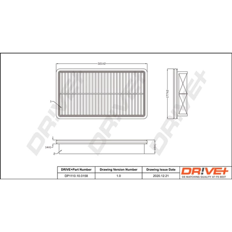 DRVE DP1110.10.0158 oro filtras