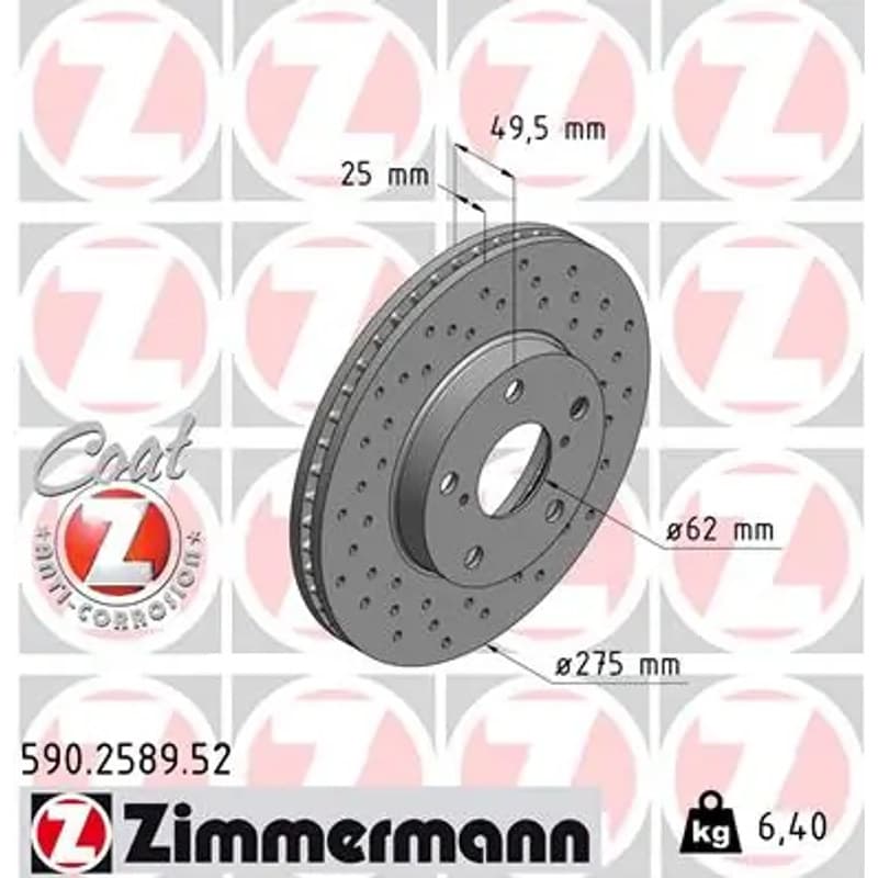 ZIMMERMANN stabdžių diskas 590.2589.52