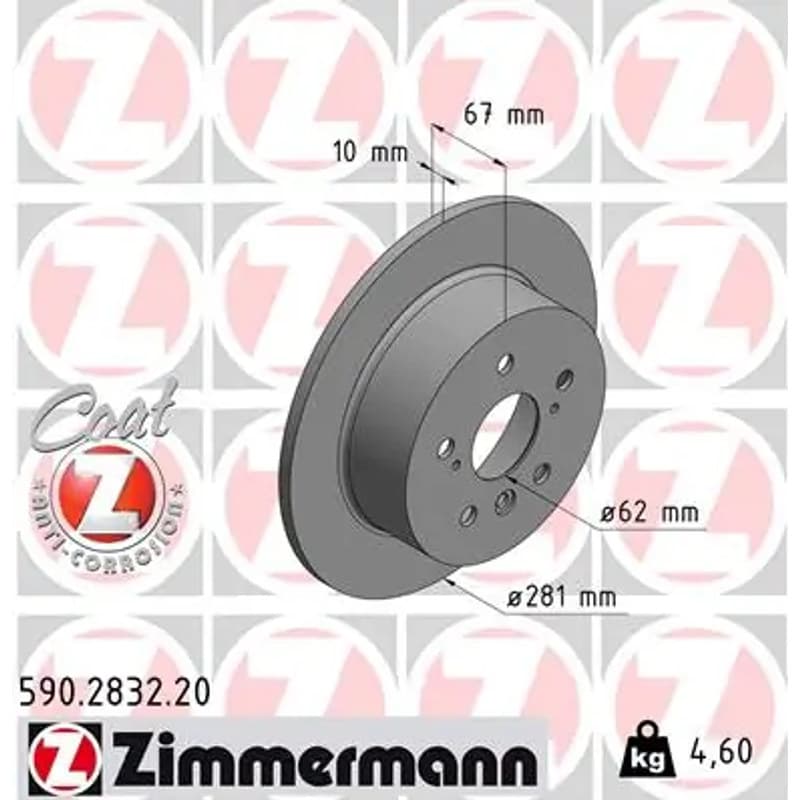 ZIMMERMANN stabdžių diskas 590.2832.20
