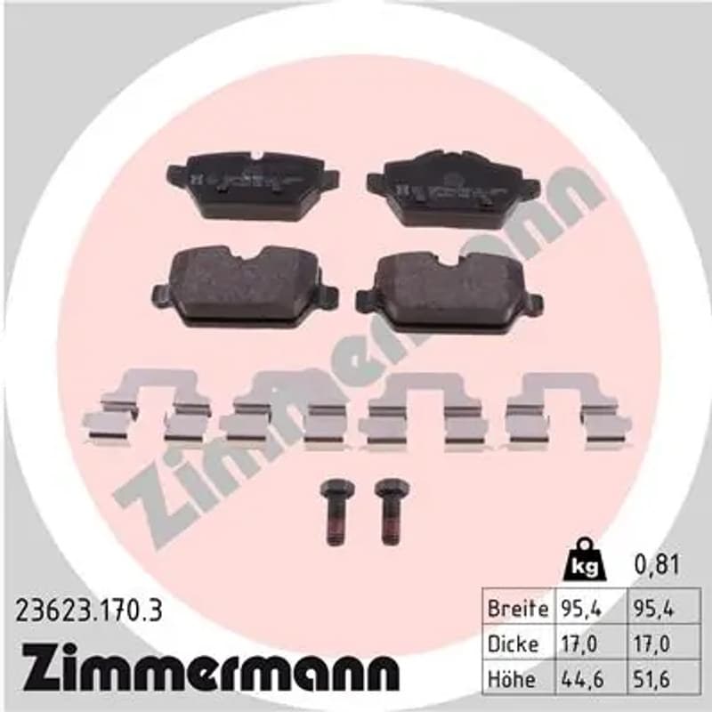 ZIMMERMANN 23623.170.3 stabdžių trinkelių rinkinys, diskinis stabdys