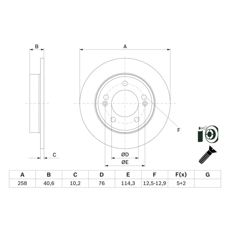BOSCH 0 986 479 E68 stabdžių diskas