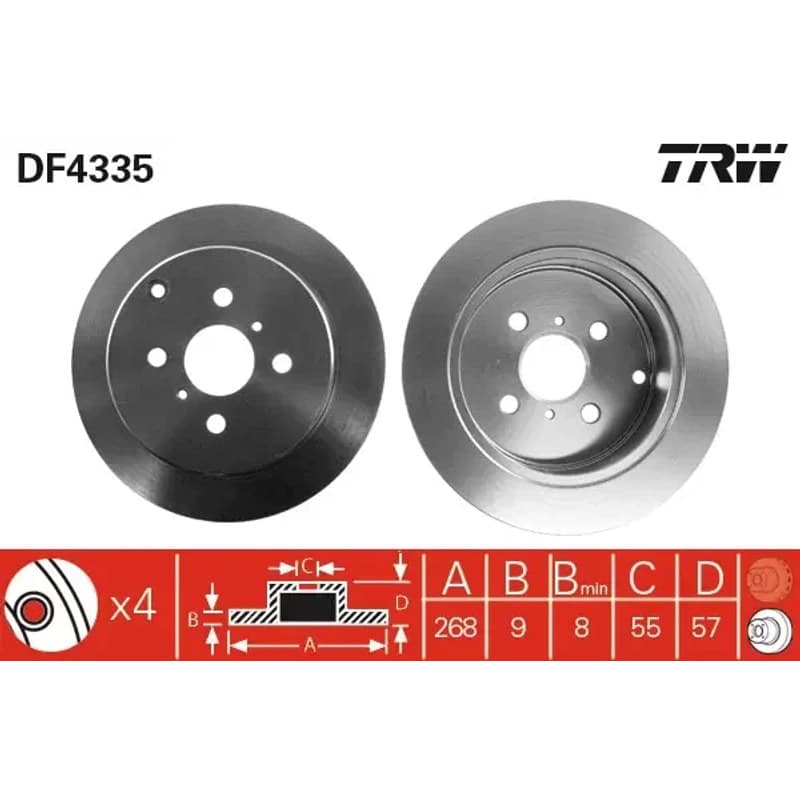 TRW stabdžių diskas DF4335