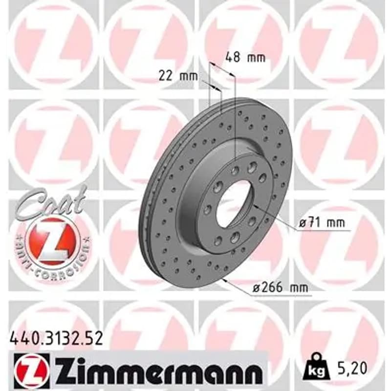 ZIMMERMANN stabdžių diskas 440.3132.52