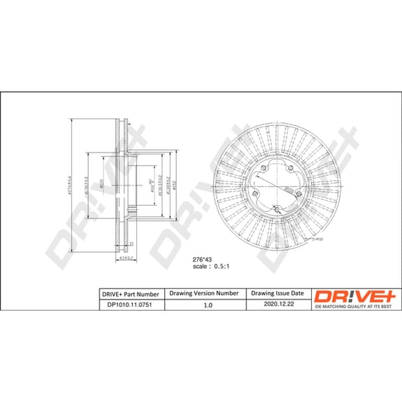 DRVE stabdžių diskas DP1010.11.0751