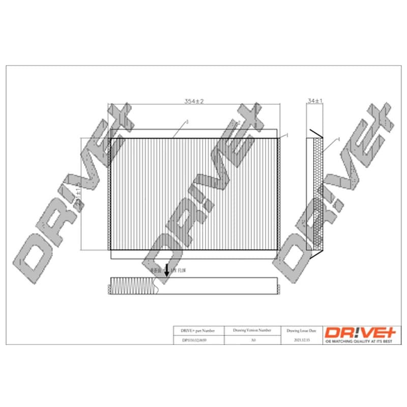 DRVE filtras, salono oras DP1110.12.0059