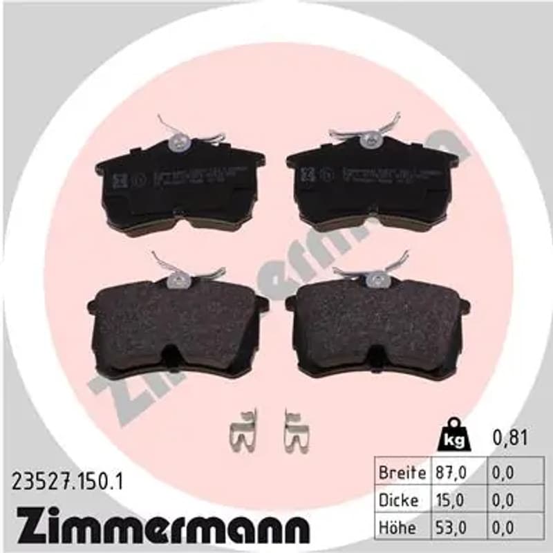 ZIMMERMANN stabdžių trinkelių rinkinys, diskinis stabdys 23527.150.1