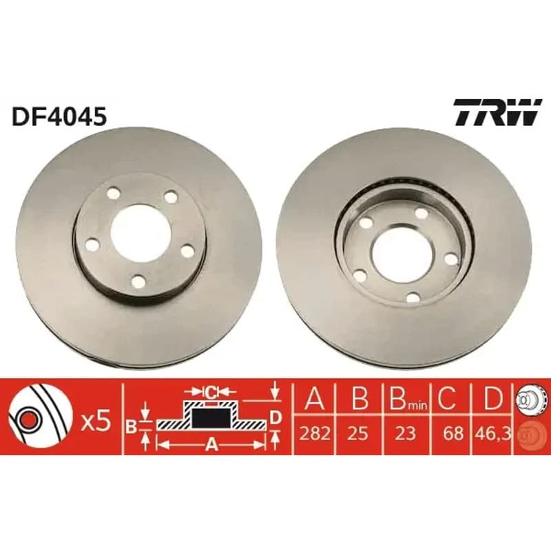 TRW stabdžių diskas DF4045