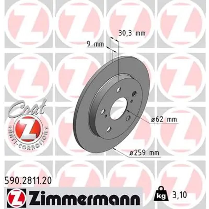 ZIMMERMANN stabdžių diskas 590.2811.20