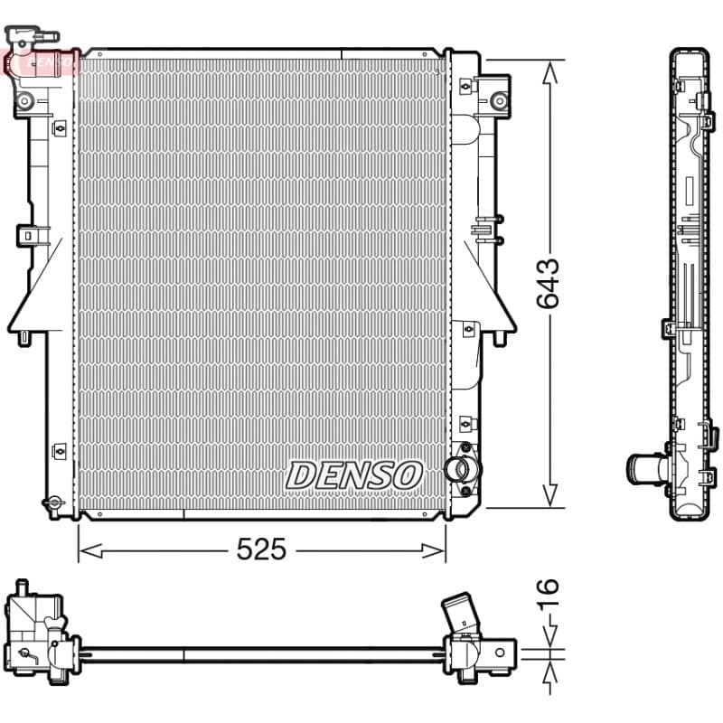 DENSO radiatorius, variklio aušinimas DRM45054