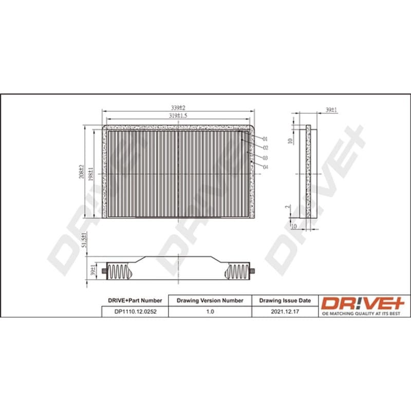 DRVE filtras, salono oras DP1110.12.0252