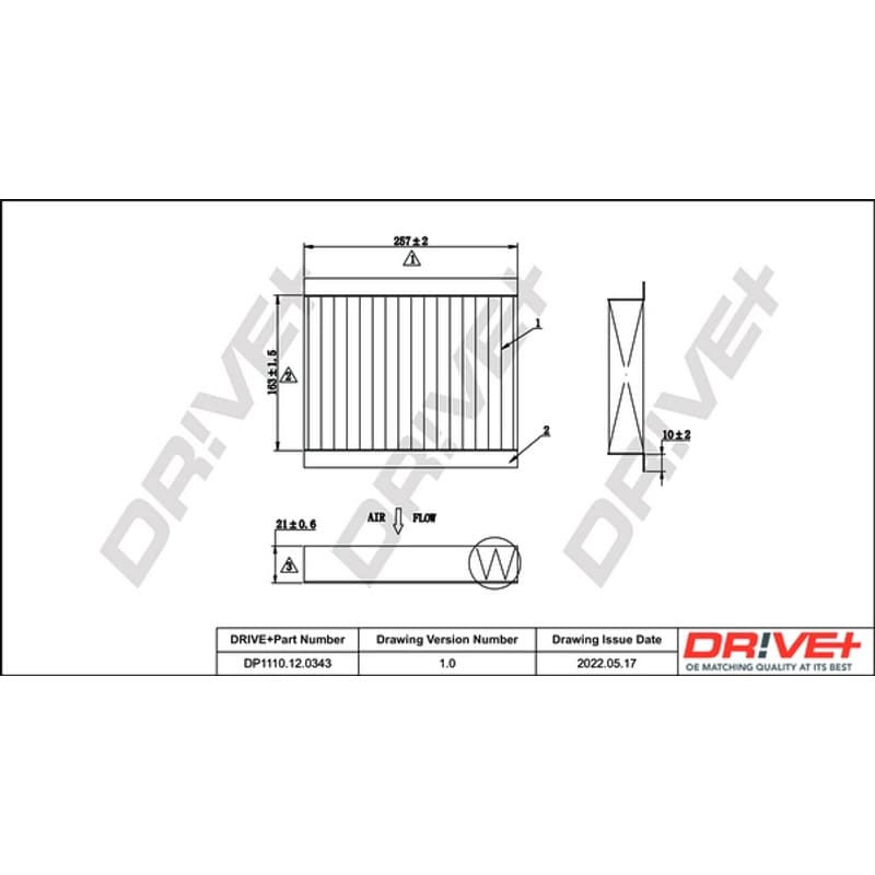 DRVE filtras, salono oras DP1110.12.0343