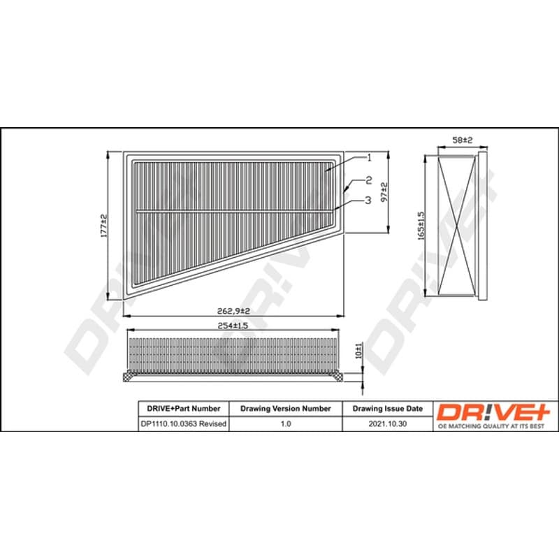 DRVE DP1110.10.0363 oro filtras