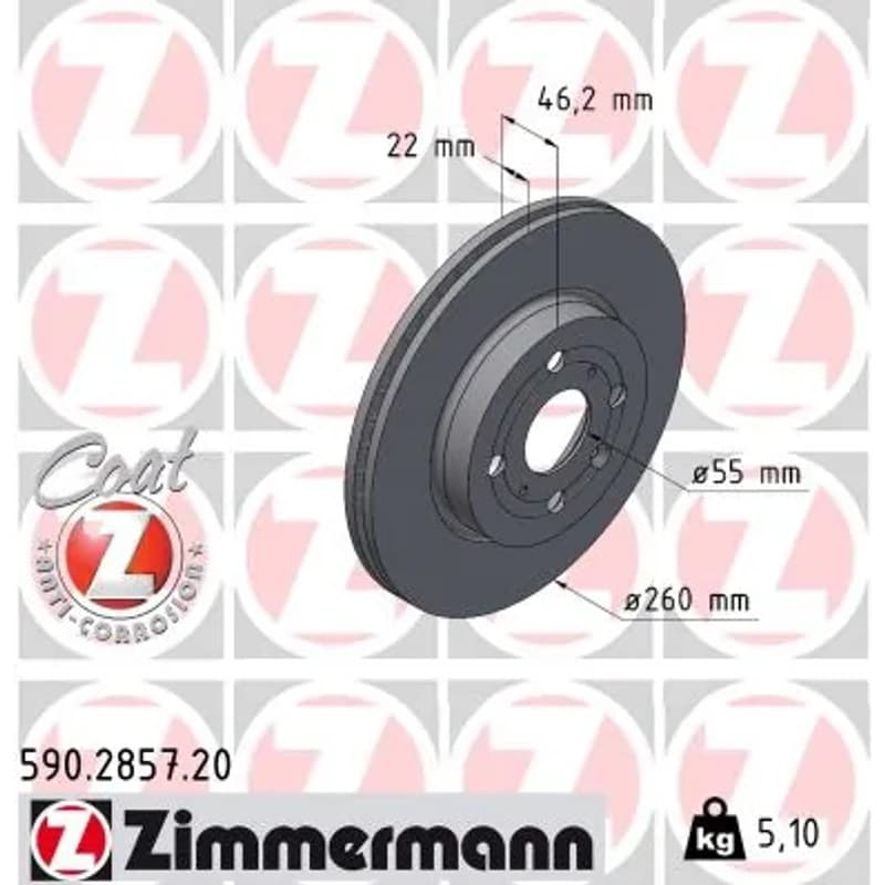 ZIMMERMANN stabdžių diskas 590.2857.20