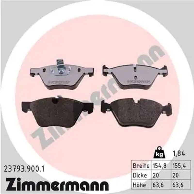 ZIMMERMANN stabdžių trinkelių rinkinys, diskinis stabdys 23793.900.1