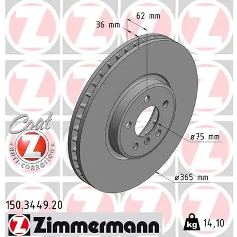 ZIMMERMANN stabdžių diskas 150.3449.20