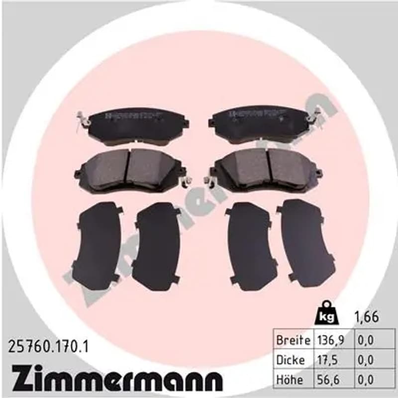 ZIMMERMANN Būgnai ir trinkelės 25760.170.1