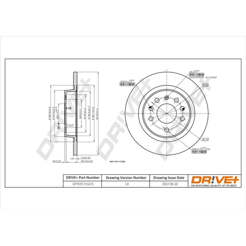 DRVE DP1010.11.0225 stabdžių diskas