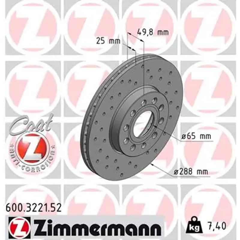 ZIMMERMANN stabdžių diskas 600.3221.52