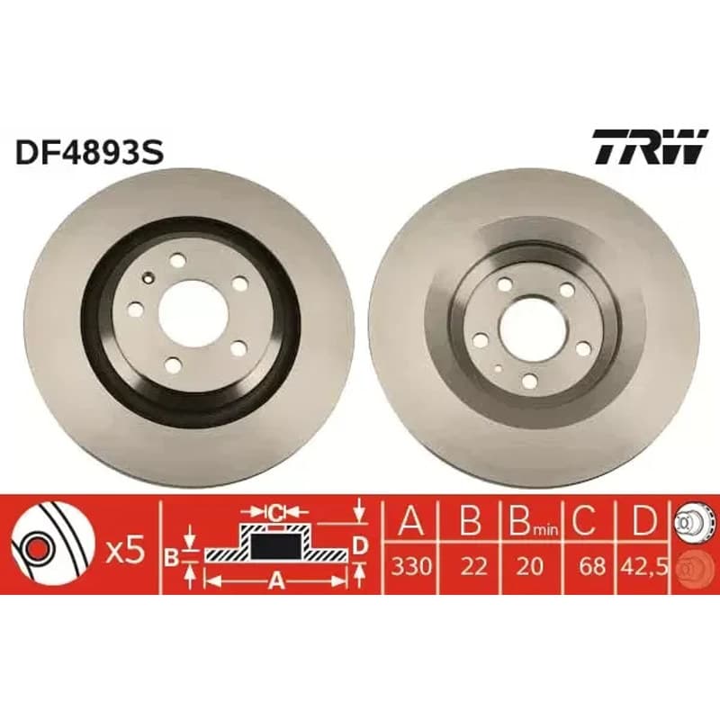 TRW stabdžių diskas DF4893S