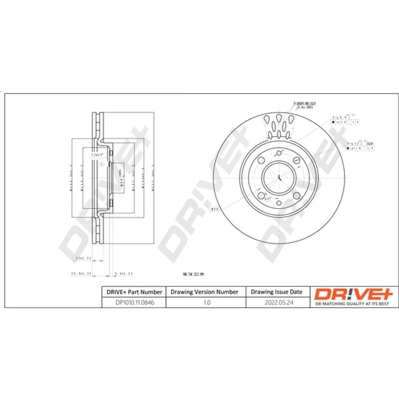 DRVE DP1010.11.0846 stabdžių diskas