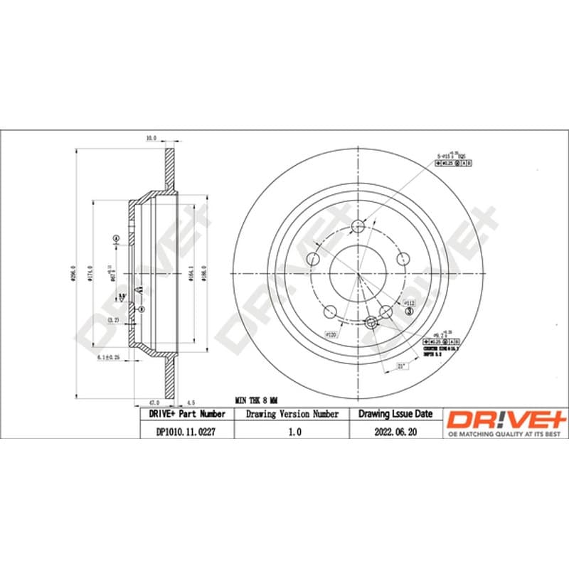 DRVE DP1010.11.0227 stabdžių diskas