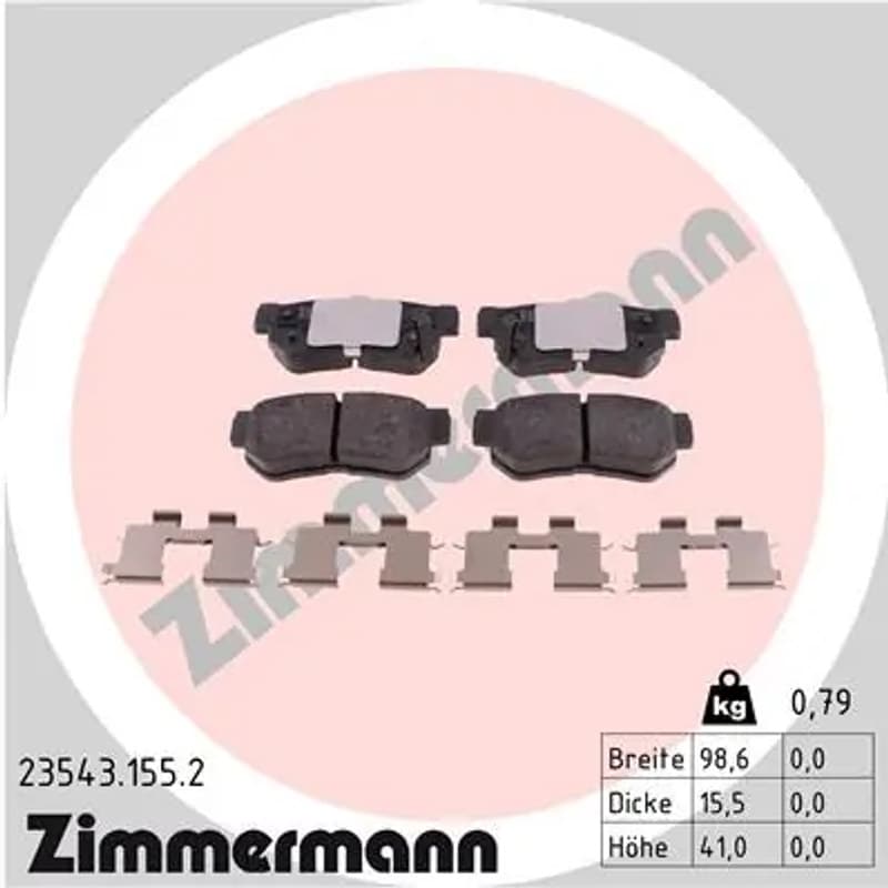ZIMMERMANN stabdžių trinkelių rinkinys, diskinis stabdys 23543.155.2