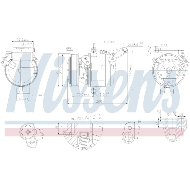NISSENS kompresorius, oro kondicionierius 890948