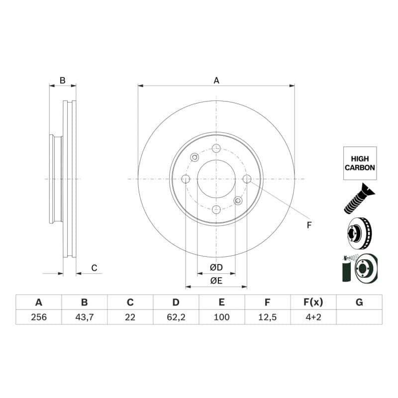 BOSCH 0 986 479 F29 stabdžių diskas