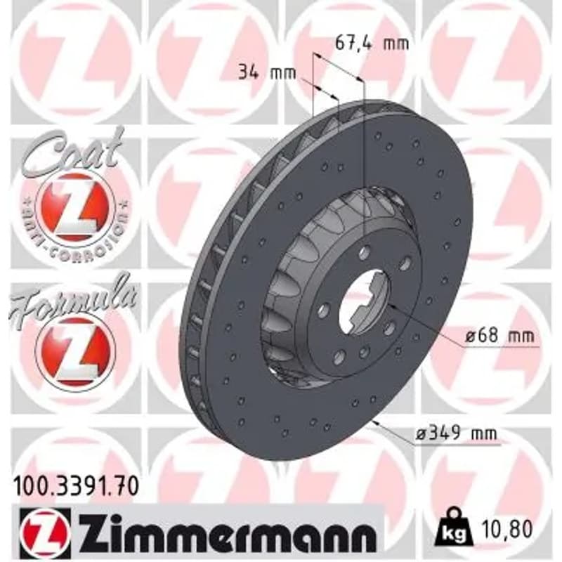 ZIMMERMANN stabdžių diskas 100.3391.70
